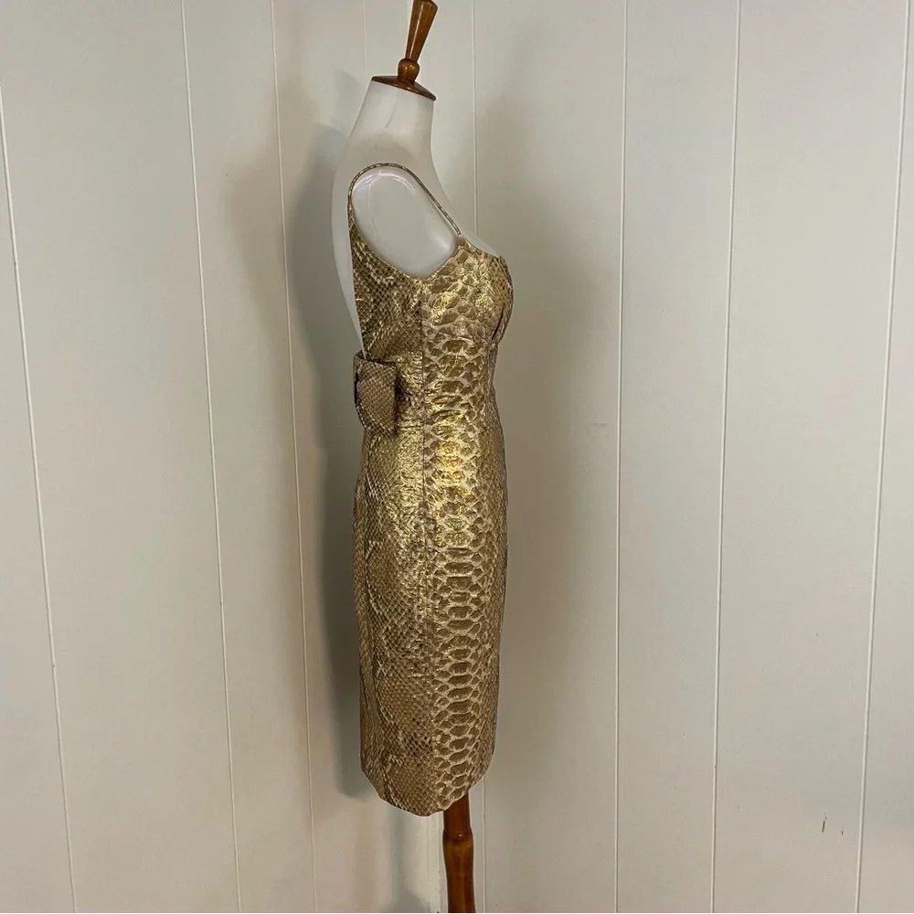 Tracy Reese Silk Metallic Dress Women’s 6 Sleeveless Scoop Neck Sheath Glam - Picture 4 of 10